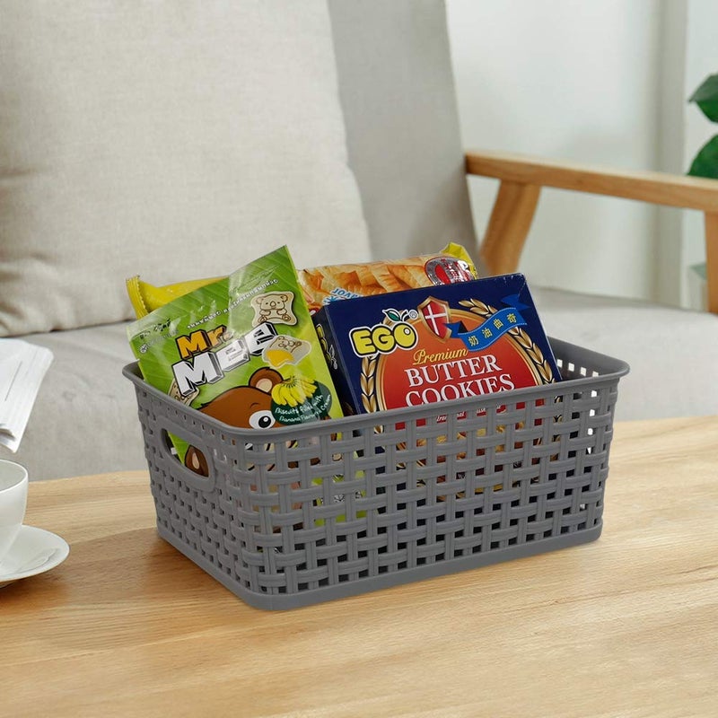 Pekky Grey Plastic Storage Baskets, Classroom Organization Baskets, 6 Packs - Image 3